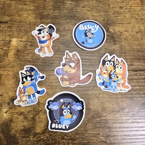 Bluey Other - Bluey Character Stickers Set Of 5 Unused